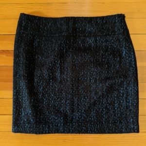 Loft size 6 black and blue tweed skirt
